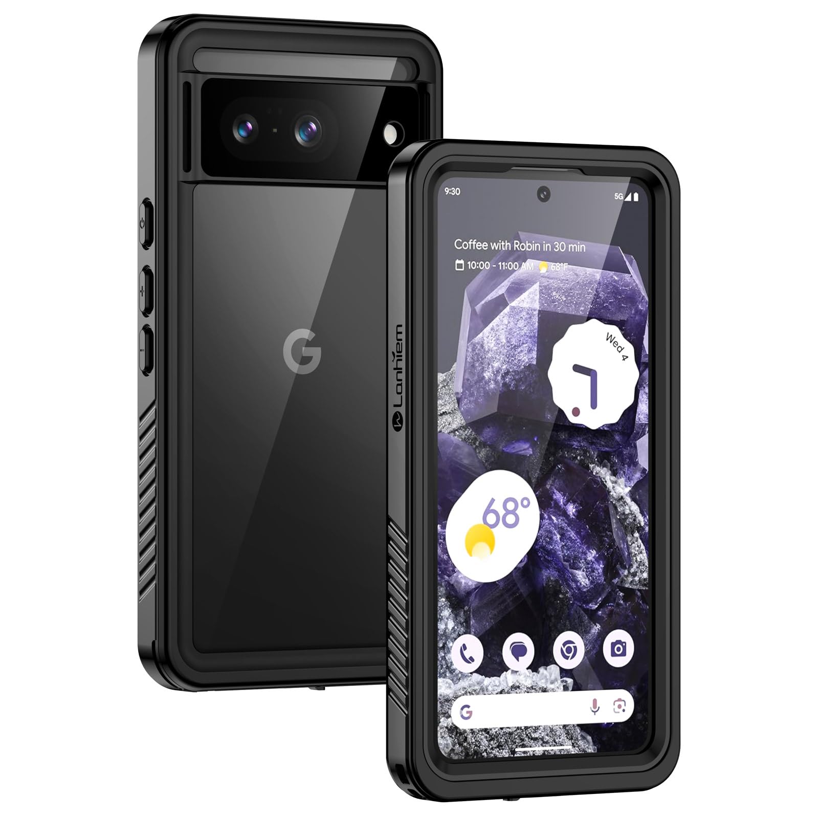 Lanhiem Google Pixel 8 Waterproof Case - Shockproof Unbreakable 360 Degree Full Body [with Screen Protection+Camera] IP68 Waterproof Military Construction Site Dustproof Waterproof Pouch for Pixel 8 - - Image 1