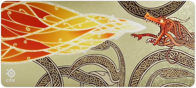 SteelSeries QcK - CS2 Dragon Lore Mouse Pad - Size XXL - Covers the Office - Optimal Monitoring and Stability - Optimized for Game Sensors - for FPS, Action and RPG Games - Image 1