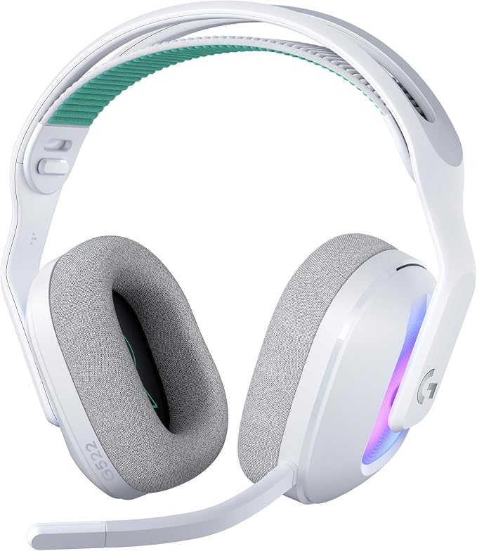 Logitech G G522 LIGHTSPEED Wireless Gaming Headset, LIGHTSYNC RGB, Full Bandwidth Mic & Advanced Synchronized Audio, Triple Connectivity - LIGHTSPEED, Bluetooth, USB-A to USB-C for PC-White - Image 1