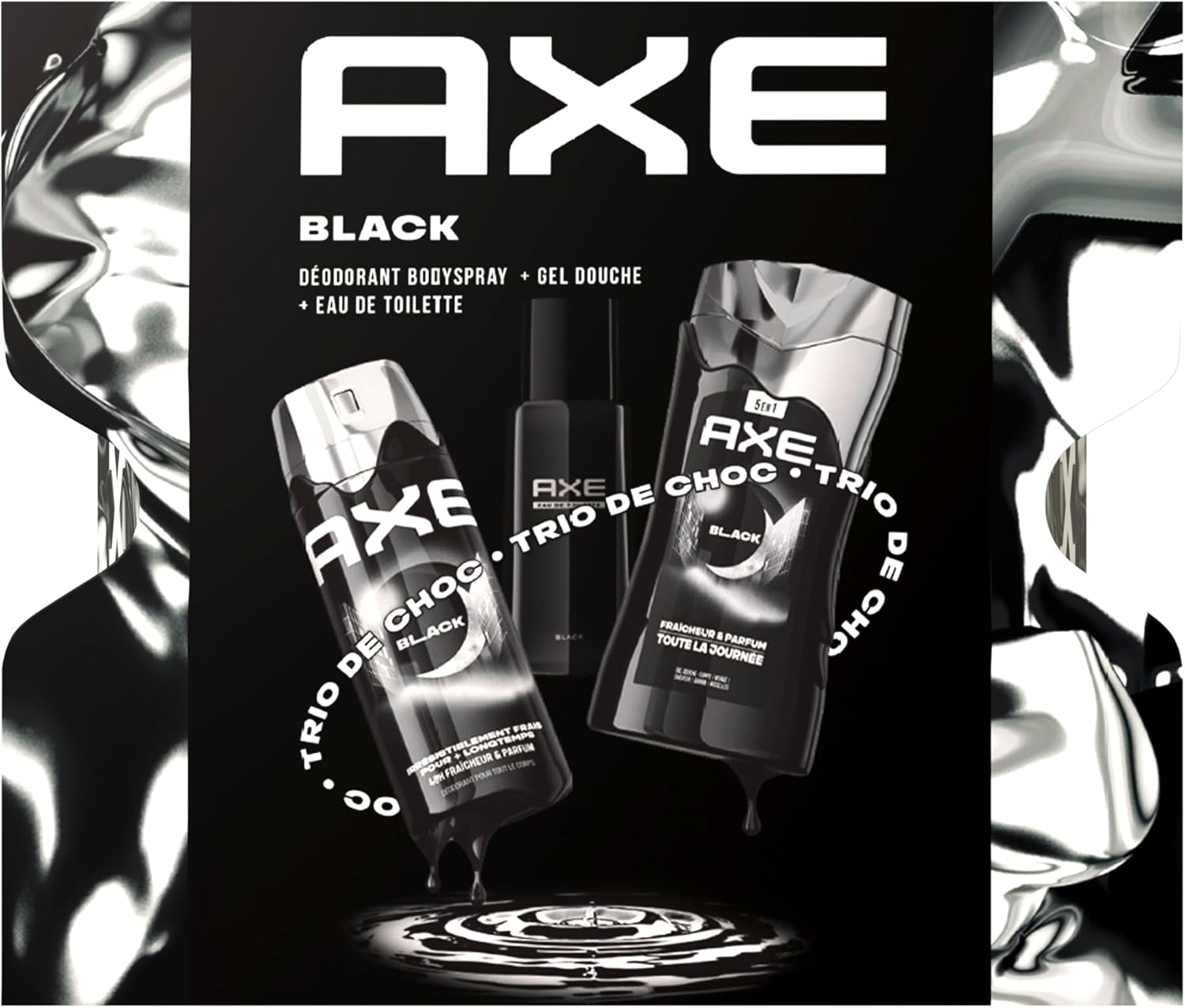 Axe Coffret Homme - Black - 1x Déodorant 200ml & 1x Eau de Toilette 100ml & 1x Gel Douche 250ml - Image 1