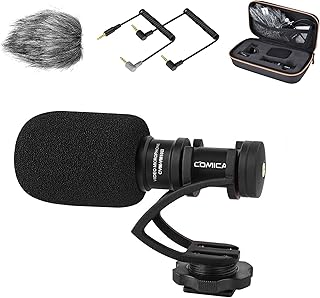 COMICA Microphone Caméra Compact CVM-VM10II Micro Directionnel à Condensateur avec Wind Muff Microphone Cardioid Shotgun pour DSLR Caméra Canon,Nikon,Fuji,Sony,Panasonic,Smartphones etc.(Noir) - Image 1