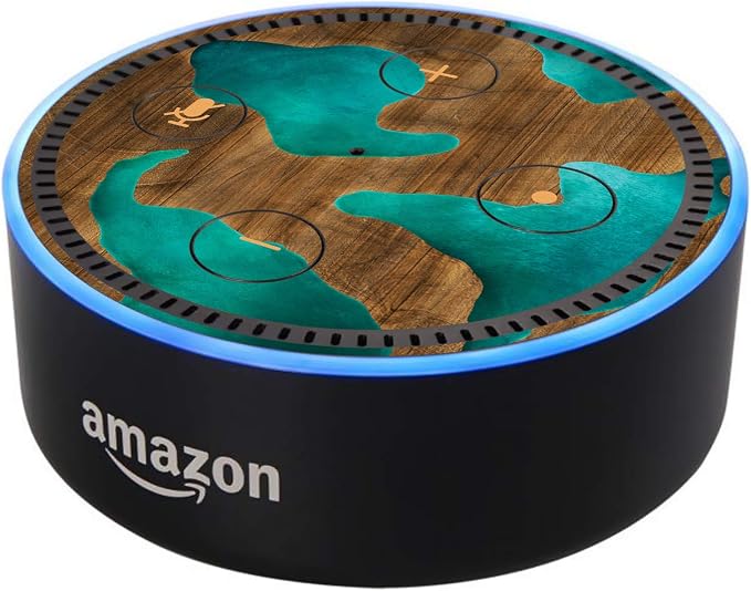 Head Case Designs sous Licence Officielle Alyn Spiller Wood and Resin Aqua Mix Art Vinyle Peau Compatible avec Amazon Echo Dot (2nd Gen) - Peau Uniquement Echo Dot (2nd Gen) n'est Pas Inclus - Image 1