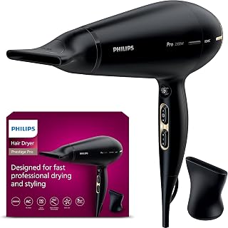Hair Dryer Prestige Pro, sèche-cheveux pour un séchage et une stylisation professionnels, avec 2 concentrateurs, 2300 W, modèle HPS920/00 - Image 1