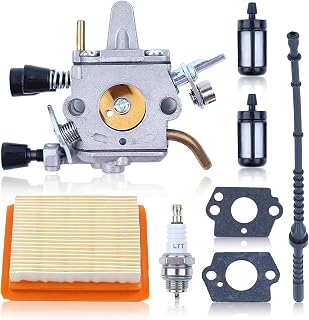 Adefol Kit de Carburateur pour Stihl FS120 FS200 FS250 FS300 FS350 FR380 FR450 FR480 Débroussailleuse,Joint + Filtre à Air et Filtre à Carburant + Tuyau de Carburant + Bougie d'allumage 4134 120 0653 - Image 1