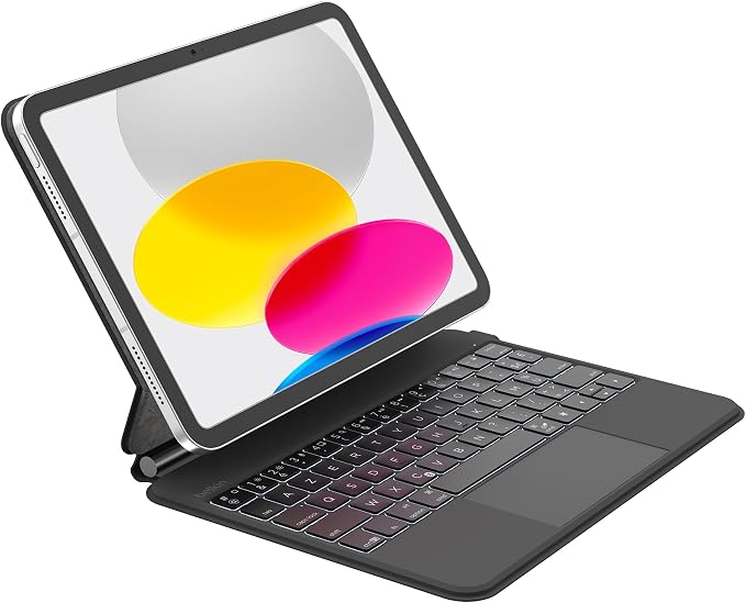 Belkin Pro Keyboard Case for iPad 10th Generation with Magnetic Stand, Backlit, Multi-Touch Keys, Apple Pencil Compartment, Wireless AZERTY Keyboard for iPad 10.9 Inch - Image 1