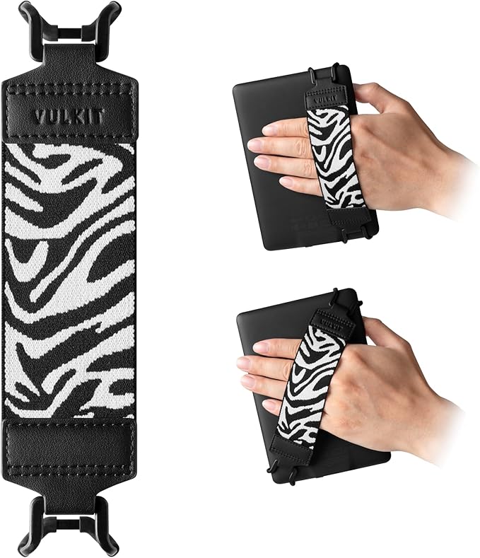 VULKIT Elastic Hand Strap for Kindle E-Reader 6-8 Inch, Grip Holder for Kindle/Kobo/Voyaga/Sony Kindle Tablet, Multi-purpose High Elasticity Hand Strap Lightweight Handle - Image 1