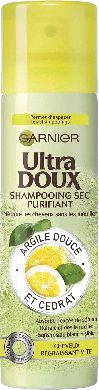 Garnier Ultra Soft Purifying Dry Shampoo Clay and Cedrat – Oily Hair - Image 1