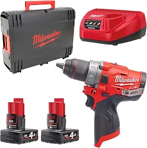 Milwaukee - FUEL 12 V Li-On 4.0 Ah 13 mm 44 Nm Drill - M12 FDD-402X Red - Image 1