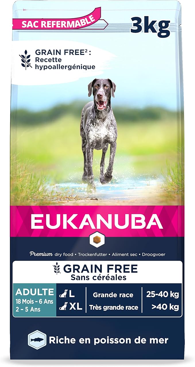 EUKANUBA Grain-Free Dog Adult Large Breeds Rich in Fish 3 kg - Image 1