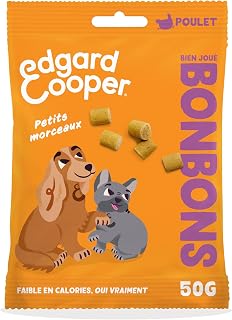 Edgard & Cooper Friandises pour Chien Petits Bonbons Naturels Chien Adulte sans Cérales, Sachet de 1x50g, Poulet - Image 1