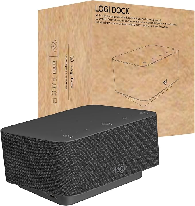 Logitech - Logi Dock, All-in-One USB-C Laptop Docking Station, Conference Phone, Noise Reduction, Bluetooth, Windows/macOS, Certified for Zoom, Google Meet - Graphite - Image 1