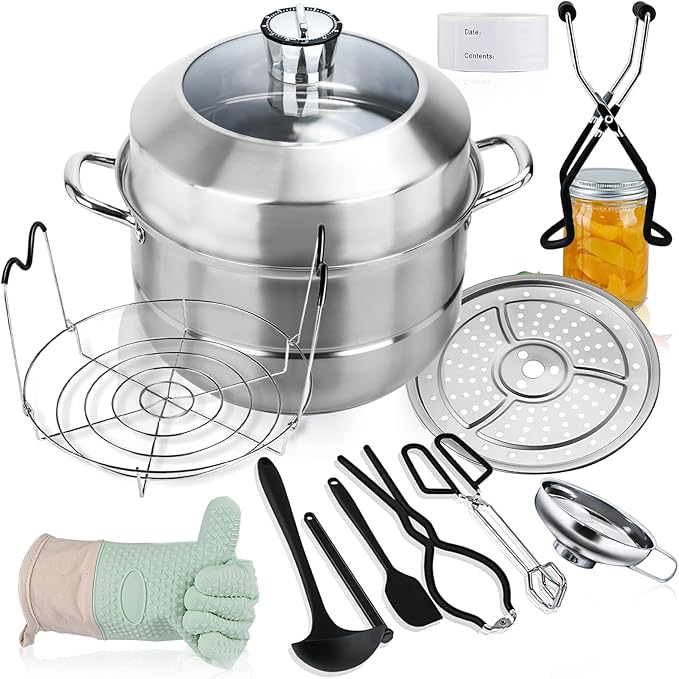 Canning Instant Pot Max-Canning Supplies Stainless Steel Water Bath Canister with Canning Stand - Image 1