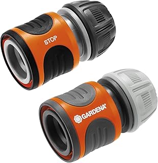 Gardena raccords rapide aquastop 13 mm (1/2 pouce) et 15 mm (5/8 pouce): pour début et fin de tuyau, raccord compatible avec toutes les pièces OGS, anti-UV, antigel (18279-20) - Image 1