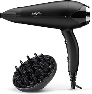 Turbo Smooth Hair Dryer - Powerful 2200W Hair Dryer, Wide Diffuser, Anti-Frizz Ion Technology, 3 Temperature Settings and 2 Speed Settings, Black, D572DE - Image 1