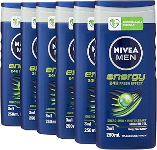 NIVEA MEN Energy Shower Gel 250ml (6 x 250ml) - Image 1