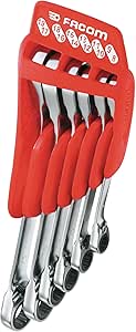 Facom 65.JP6PF Ratcheting Ring Spanner Set (6 Pieces) - Image 1