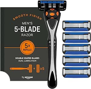 by Amazon Men's 5 Blade Razor with 6 Refills - Image 1