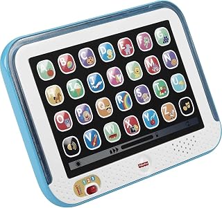 Fisher-Price Jouet Ma Tablette Éveil Progressif Rires et Éveil avec musique et lumières, pour enfants à partir de 1 an, Version: UK-Anglais , CDG33 - Image 1