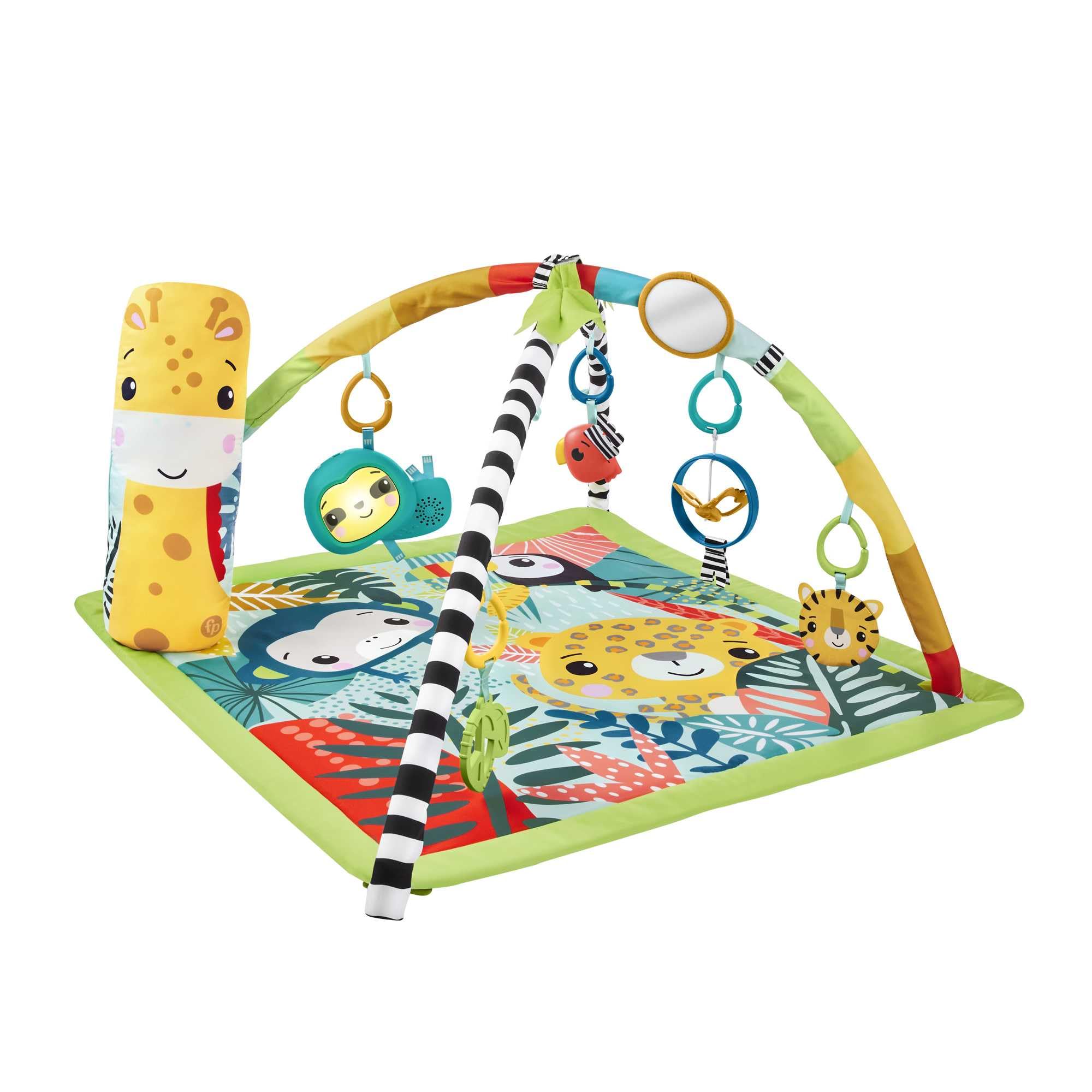 Fisher-Price Jungle 3 in 1 Tummy Play Mat with 6 Sensory Toys Luminous Sound and Adjustable Ark, Awakening Toy, From 6 Months, HJW08 - Image 1