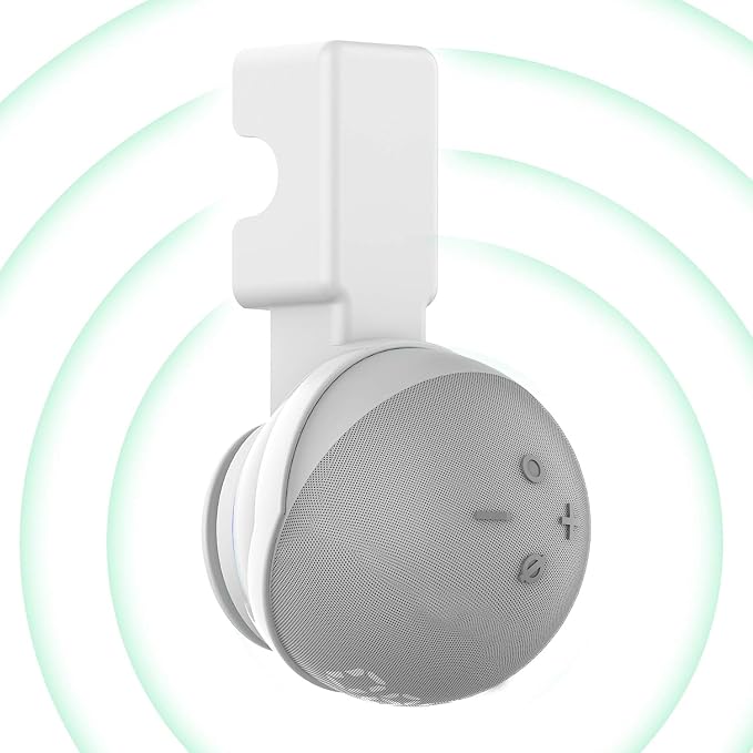 Support de bureau pour Amazon Echo Dot 4/Echo Dot 5, pas de vis nécessaires, accessoires de haut-parleur (Amazon Echo dot 4/Echo dot 5, blanc) JY04 - Image 1