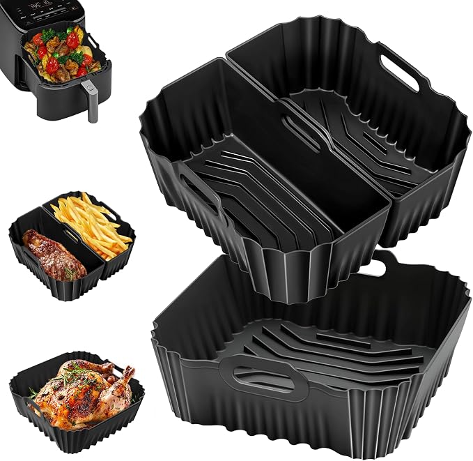 Silicone Air Fryer Mould for Philips 2000 Series 6.2L, 3 Piece Air Fryer Mould for Philips 6.2L NA230, Reusable Dish Airfryer - Image 1