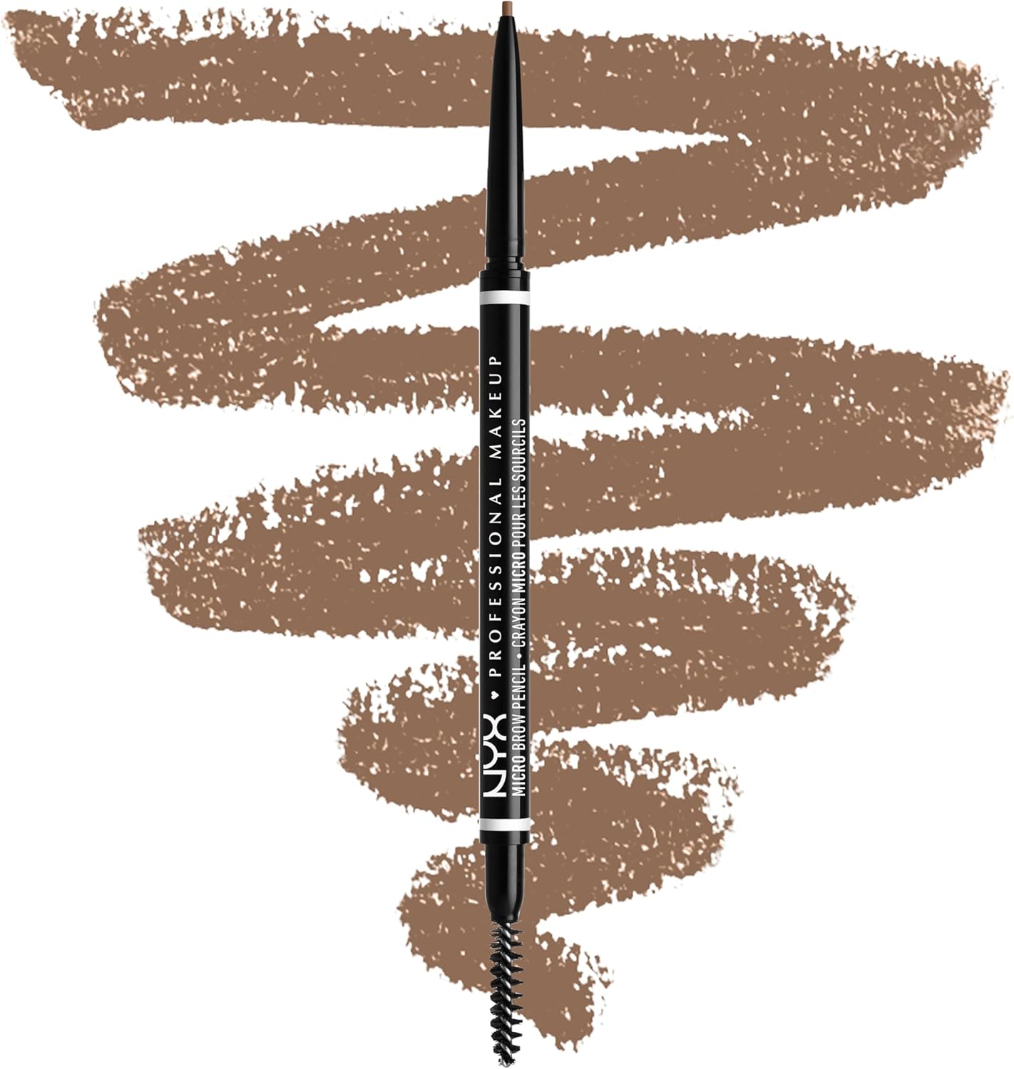 NYX Professional Makeup Crayon à Sourcils Micro Brow Pencil, Crayon Ultra-Fin Double-Embout avec Mine Rétractable et Goupillon, Teinte : Taupe (01) - Image 1
