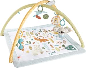 Fisher-Price HRB15 Sensimals Activity Mat with 6 Repositionable Sensory Toys, Including 1 Koala Plush and 1 Butterfly Teething Ring Bpa Free Animal Design Baby Toy - Image 1