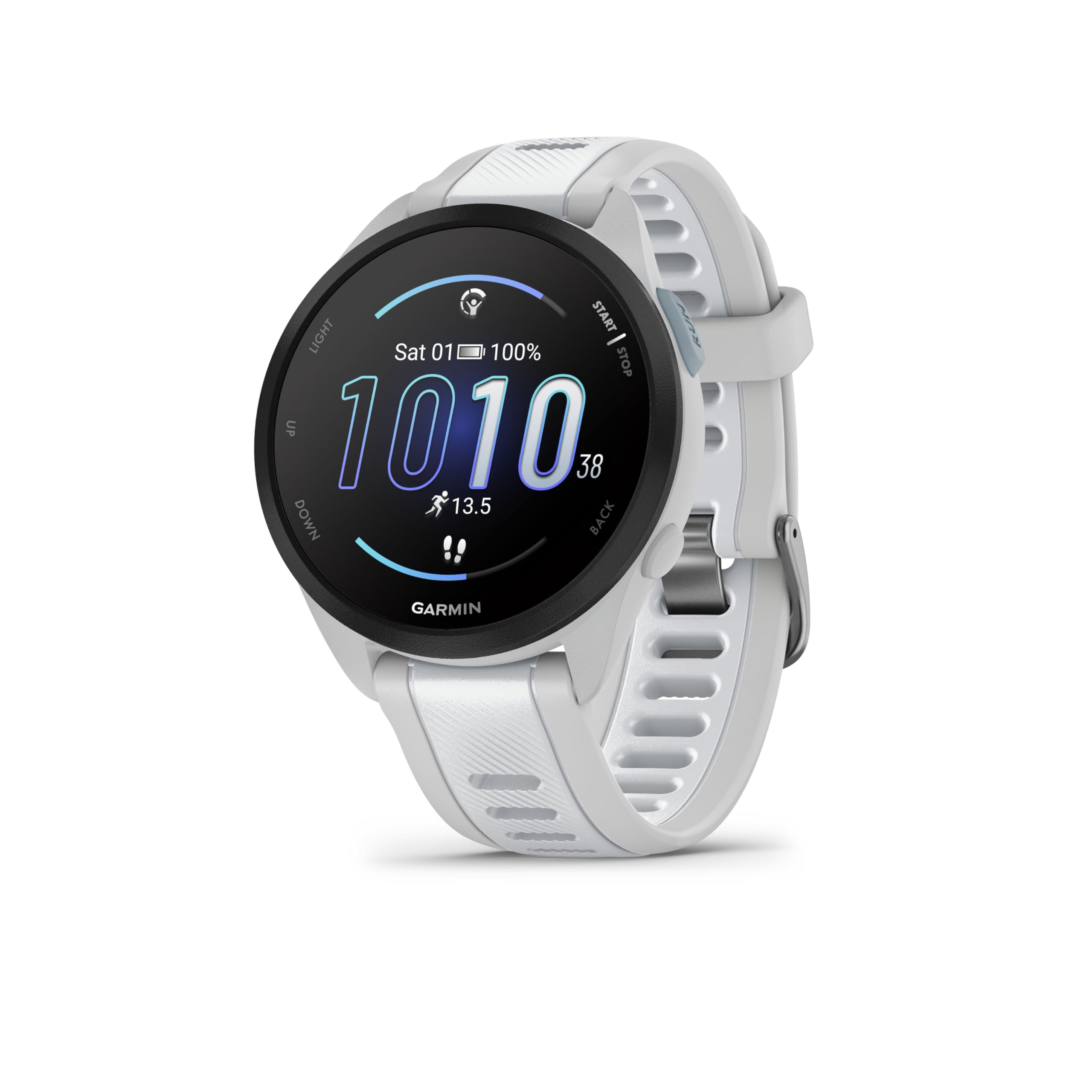 Garmin Forerunner 165, Music - Running GPS Watch with AMOLED Display - White/Light Grey - Image 1
