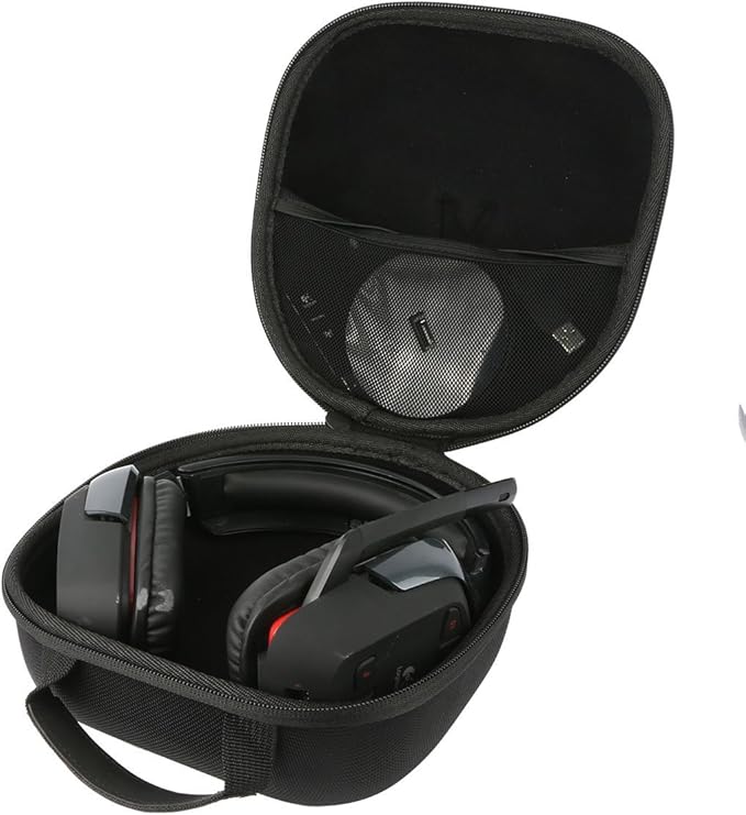 Khanka Portable Travel Case Cover for Logitech G935/G635/G430/G230/G930/G933/G633 Wireless Gaming Headset Headphone. Mesh Pocket for Other Accessories - Image 1