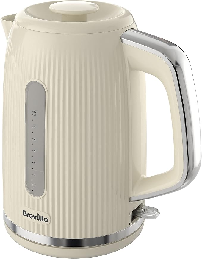 Breville Bold VKT223 Electric Kettle Vanilla 1.7 Litre 3 kW Fast Boiling Cream Chrome Silver [VKT223] - Image 1