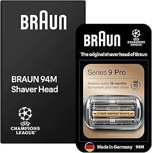 Braun Replacement Shaver Head For Electric Shavers Series 9, Original 94M Replacement Grille For Close Shaving, Replacement Element - Image 1