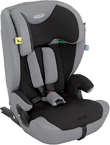 Graco Energi i-Size R129, ISOFIX 2-in-1 Harness Booster with Top Attachment, 76 to 150 cm (from 15 months to approx. 12 years), facing the road, grey/black, Meteor - Image 1