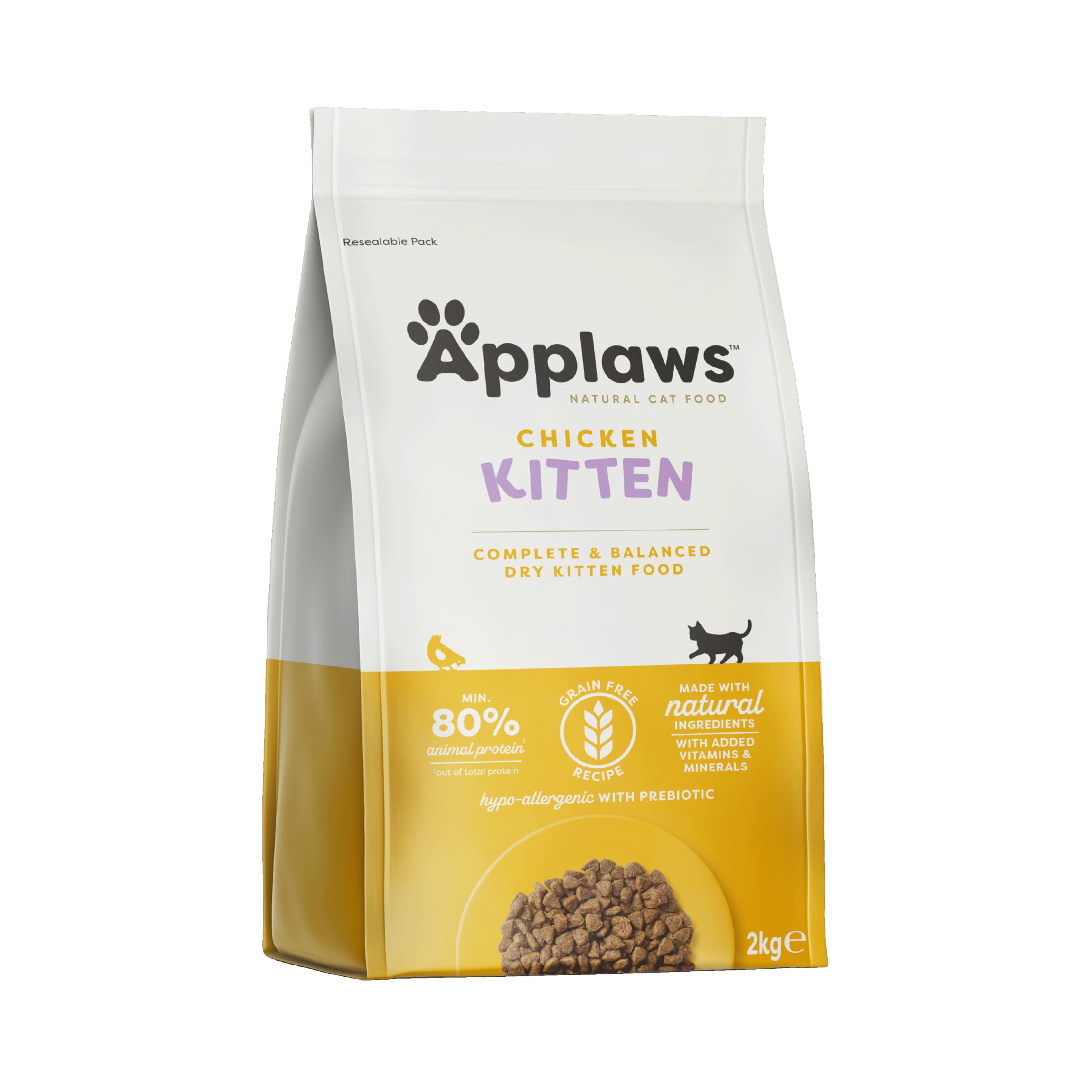Applaws Natural Grain Free Complete Dry Kitten Food with Chicken, 2kg Bag (Pack of 1) Colour 3 Packaging May Vary - Image 1