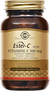 Solgar Ester C® Plus 500 mg - Vitamine C - Défenses naturelles - Système immunitaire - Vitalité et énergie - Ingrédient breveté - Immunité - Complément Alimentaire - Flacon de 50 gélules végétales - Image 1