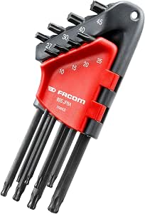 FACOM - Set of 8 Torx and Resistorx male wrenches in case - 89S.JP8A - Suitable for professional use - Quality durable material - Quick size selection - Image 1