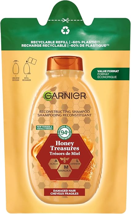 Garnier Eco-Larica Ultra Tesori di Miel Repair Shampoo for Fragile and Damaged Hair 250 ml - Image 1