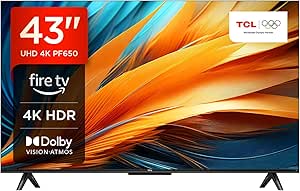 TCL 43PF650 43 Inch 4K Ultra HD, HDR TV, Smart LED Fire TV (Dolby Vision, Dolby Atmos, DTS, HDR 10, Built-in Alexa, Airplay2, Miracast)          [Energy Class F] - Image 1