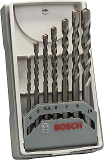 Bosch Professional 7 pièces CYL-3 Jeu de forets à béton Set (pour béton, Ø 4/5/5,5/7/8/10 mm, accessoires perceuse à percussion) - Image 1
