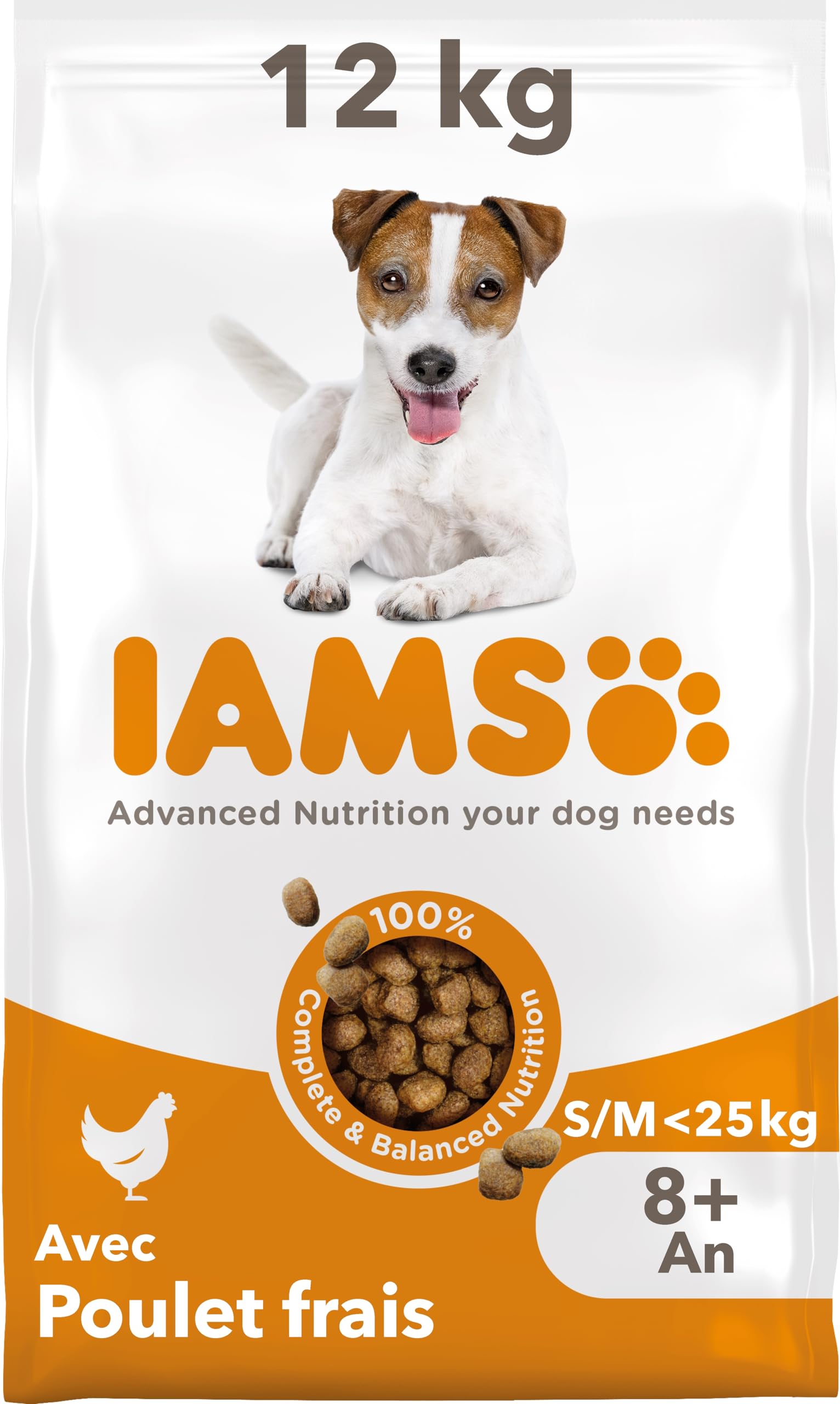 IAMS for Vitality Dry Food Senior Dog Small and Medium Breed - Fresh Chicken - 12kg - Image 1