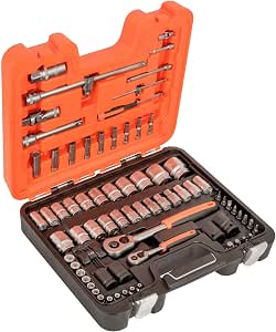 Bahco S800 Socket Set, Multicolor, 1/2", 1/4", Set of 77 Pieces Silver - Image 1