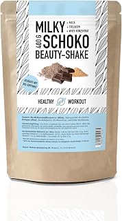 BEAUTY SHAKE Milky Chocolat, protéines de lactosérum bio + collagène + shake protéiné avec cacao et maca, avec érythrite, sans sucralose et aspartame, protéines de lactosérum issues de pâturage - Image 1