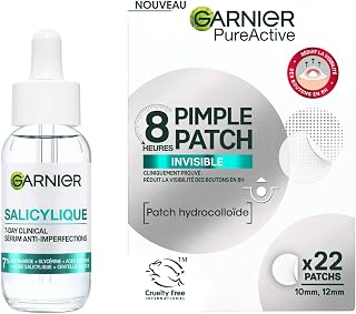 GARNIER - PureActive - Routine Anti-Imperfections - Sérum Anti-Imperfections Acide Salicylique & Niacinamide (30 ml) + Pimple Patchs Anti-Imperfections (x 22) - Adapté aux Peaux Sensibles - Image 1