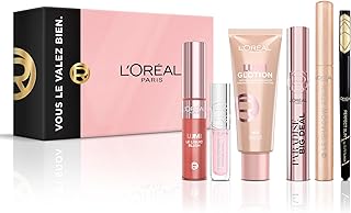 L'Oréal Paris - Full Look Makeup Set - 6 Products - Mascara, Lumi Glotion Highlighter, Lumi Blush Liquid, Gloss Plump Ambition, Waterproof Perfect Slim, Superliner Felt Waterproof Perfect Slim, Shadow Stick Pencil - Image 1