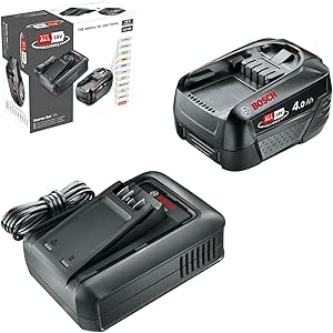 Bosch Battery and quick charger Starter Set 18V (1 x 4.0 Ah Lithium-Ion Battery; 1 x Fast Charger; Power for All 18 V Alliance) - Image 1