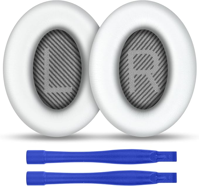 Ainiv Replacement Ear Pads for Bose Headphones, Replacement Earpiece Compatible with Bose QuietComfort 35 (QC35) and Quiet Comfort 35 II (QC35 II) Over-Ear Headphones (White) - Image 1