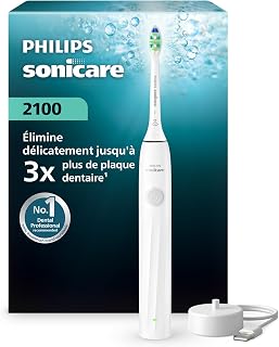 Brosse à dents électrique Philips Sonicare série 2000 – brosse à dents sonique avec 2 niveaux d’intensité, EasyStart, SmarTimer, 14 jours d’autonomie, coloris blanc, modèle HX4021/01, [Nouveau] - Image 1