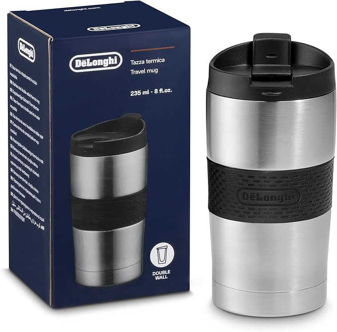 Delonghi Double Wall Stainless Steel Thermal Travel Mug 235 ml - Image 1