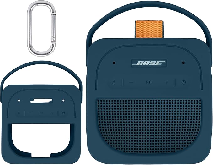 Aenllosi Protective Silicone Carrying Case for Bose New SoundLink Micro Portable Bluetooth Speaker (2nd Generation), Case Only, Speaker Not Included, Navy Blue - Image 1