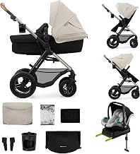 Kinderkraft MOOV2 AIR 4-in-1 Mink PRO I-Size Stroller, Travel System, Baby Stroller, Foldable Stroller, Newborn to 3 Years, Grey - Image 1