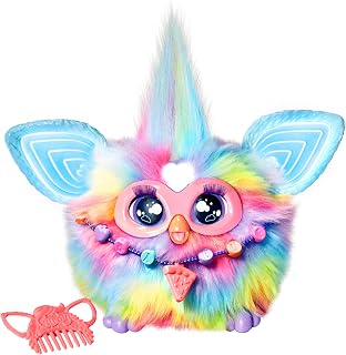 Hasbro Furby Tie Dye, Peluche Parlante Qui Brille dans Le Noir - Version française, Personnage Fantaisie, Peluches Électroniques, Jouets pour Filles et Garçons Dès 6 Ans - Image 1